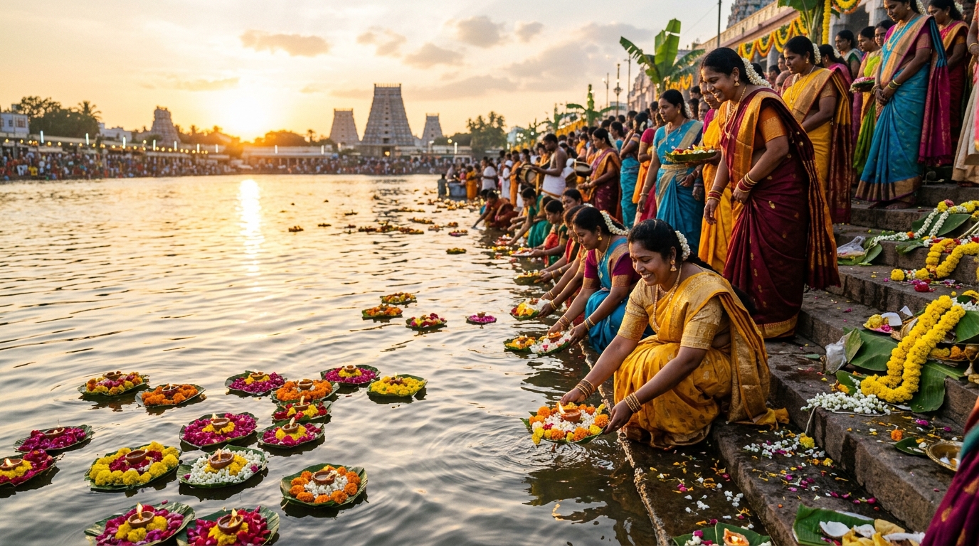 Aadi Perukku Celebrations along Kaveri River in Mohanur