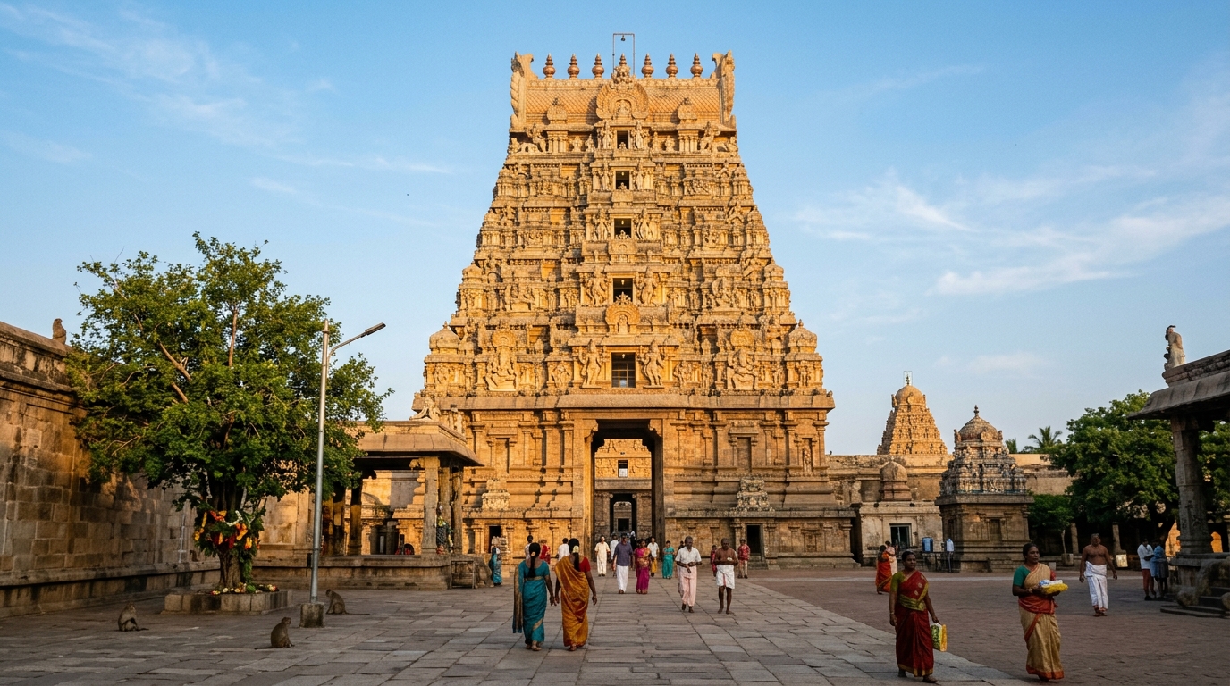 Ancient Temple Rajagopuram in Mohanur